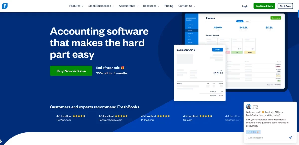 FreshBooks Homepage