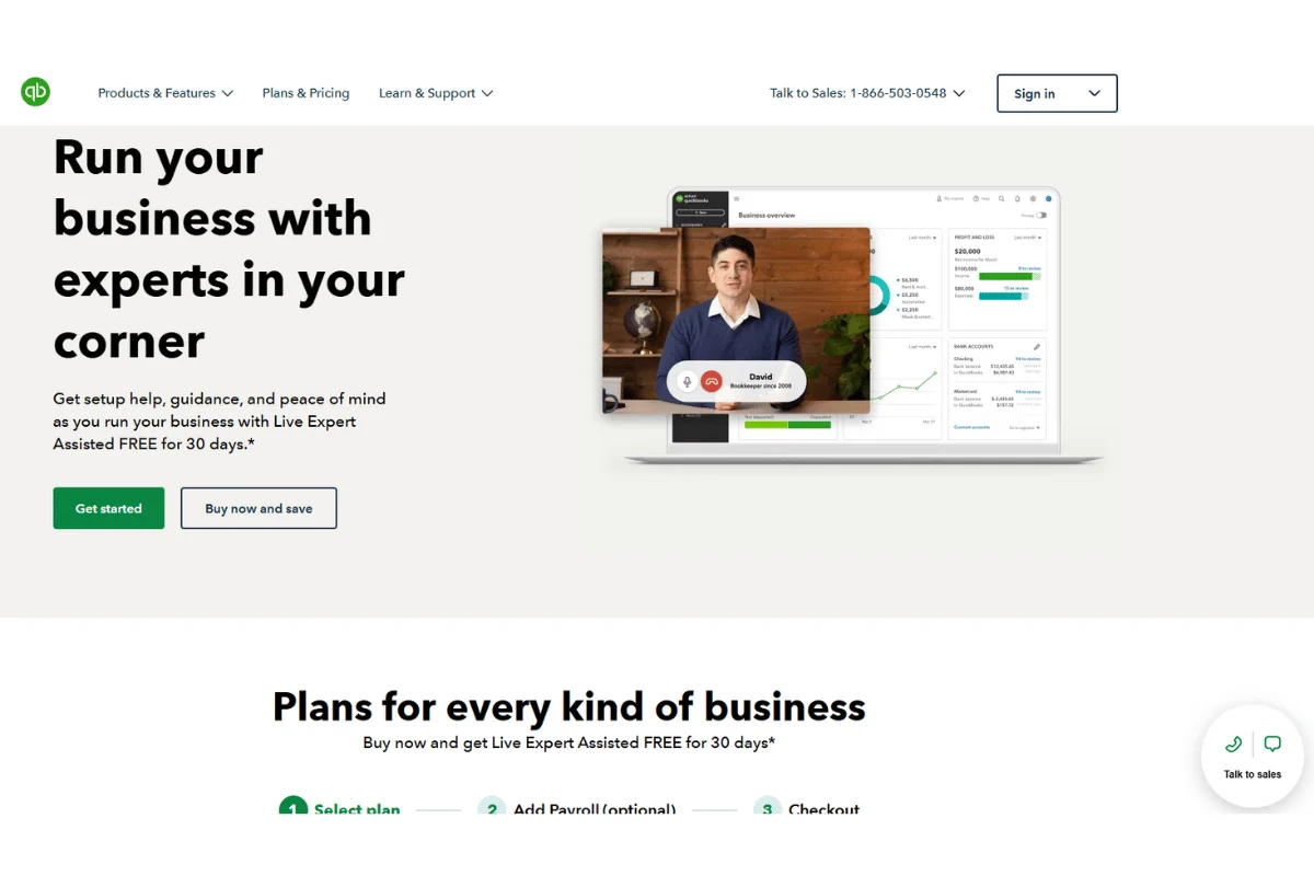 Quickbooks Homepage