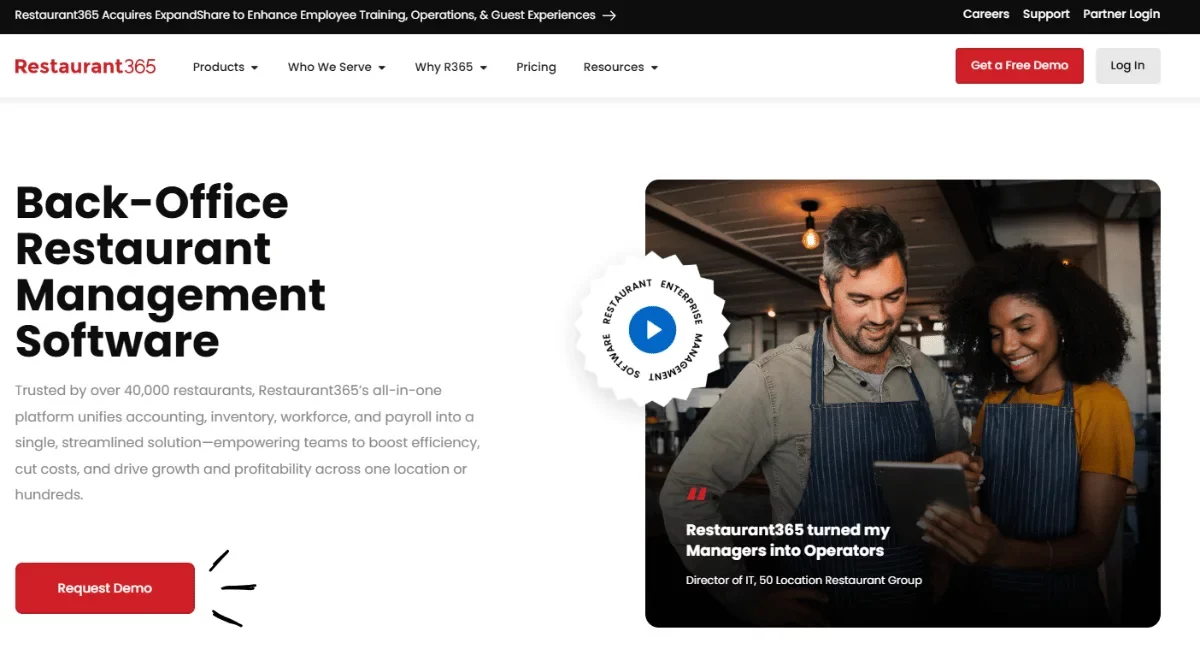 Restaurant365 Homepage